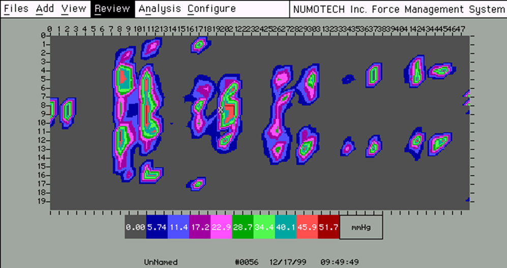 Pressure map at 2.5 minutes