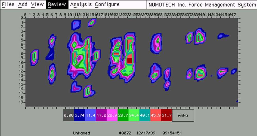 Pressure map at 7.5 minutes